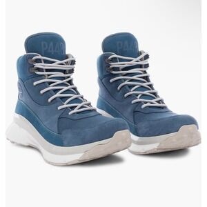 New $298 P448 Hi-top Viking Sneakers 41 Men 9 Women 10.5 / 11 Blue Sand Leather